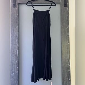 Reformation Black Spaghetti Strap Slip Maxi Dress